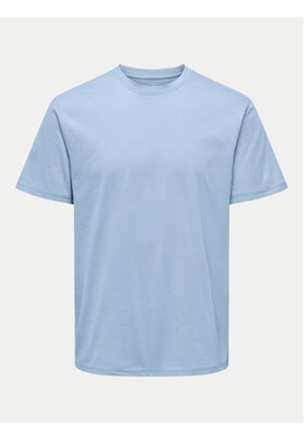 Only & Sons T-Shirt 22025208 Błękitny Regular Fit. Kolor: niebieski. Materiał: bawełna