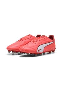Buty Piłkarskie Puma King Pro Fg/Ag Dorosłych. Kolor: biały, czerwony, wielokolorowy. Sport: piłka nożna