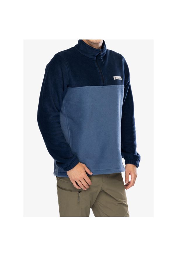columbia - Kurtka polarowa męska Columbia Steens Mountain Half Zip. Kolor: niebieski. Materiał: poliester. Sport: turystyka piesza