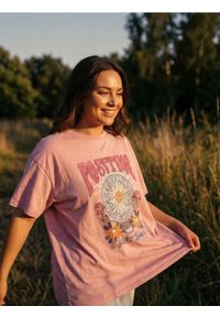 Sinsay - Bawełniana koszulka z efektem sprania - fioletowy. Kolor: fioletowy. Materiał: bawełna #1