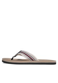 TOMMY HILFIGER - Tommy Hilfiger Japonki Comfort Hilfiger Beach Sandal FM0FM04910 Beżowy. Kolor: beżowy. Materiał: materiał #4