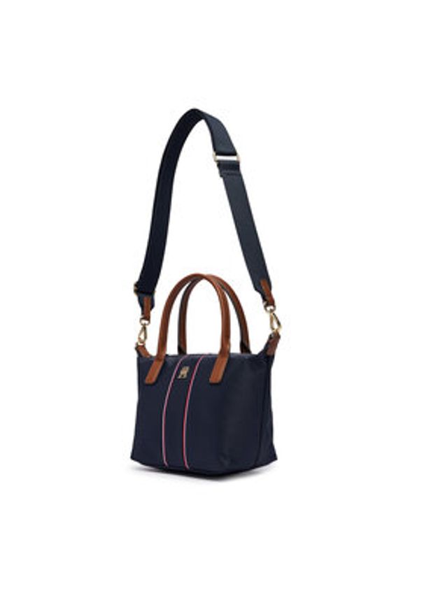 TOMMY HILFIGER - Tommy Hilfiger Torebka Popette Mini Tote Corp AW0AW17707 Granatowy. Kolor: niebieski