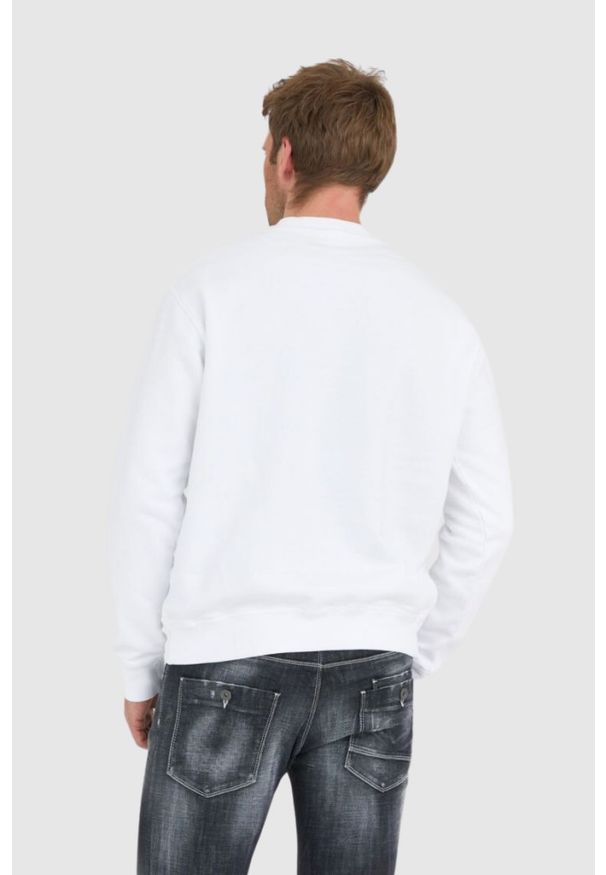 DSQUARED2 Biała bluza męska z logo outline, Rozmiar XL. Kolor: biały