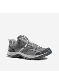 quechua - Buty turystyczne damskie Quechua MH100. Kolor: szary, wielokolorowy, zielony. Materiał: kauczuk. Styl: sportowy #1