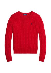Polo Ralph Lauren Sweter 211971869502 Czerwony Slim Fit. Typ kołnierza: polo. Kolor: czerwony. Materiał: bawełna #5
