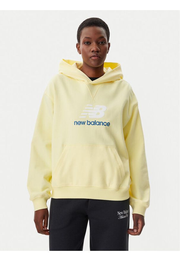 New Balance Bluza WT51501 Żółty Oversize. Kolor: żółty. Materiał: bawełna