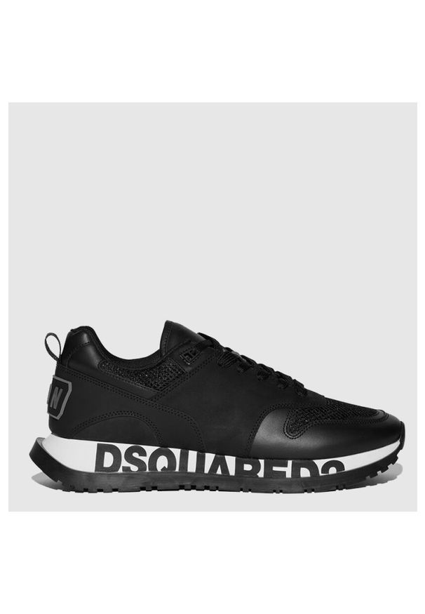 DSQUARED2 Czarne sneakersy z logo na podeszwie. Kolor: czarny. Sport: bieganie