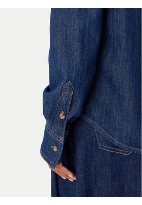 Guess Jeans Koszula jeansowa W5YH37 D5M8D Granatowy Regular Fit. Kolor: niebieski. Materiał: bawełna, jeans