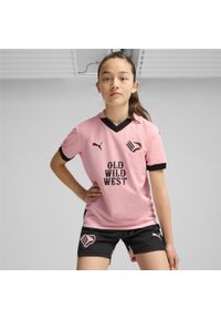 Puma - Młodzieżowa koszulka domowa Palermo F.C 24/25 PUMA Team Light Pink Black. Kolor: czarny, różowy, wielokolorowy. Sport: piłka nożna
