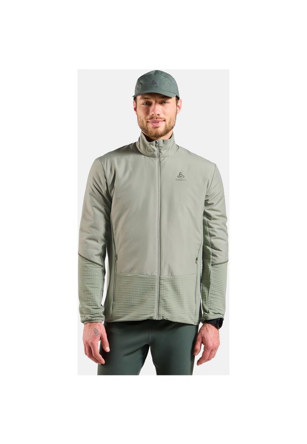 Kurtka hybrydowa Odlo Jacket ESSENTIAL INSULATOR HYBRID. Kolor: beżowy. Sport: bieganie