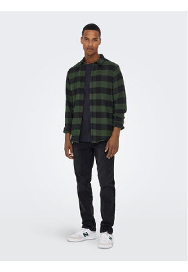 Only & Sons Koszula Gudmund 22007112 Zielony Slim Fit. Kolor: zielony. Materiał: bawełna