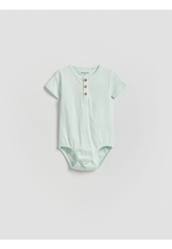 Reserved - Bawełniane body - jasnozielony. Kolor: zielony. Materiał: bawełna
