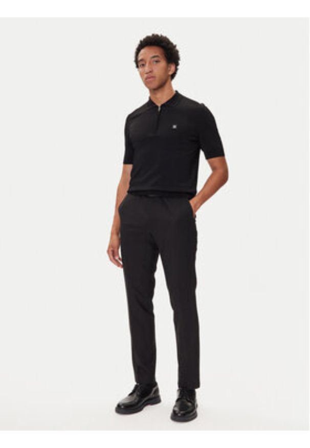 Hugo - HUGO Polo Sayfong-4 50542750 Czarny Regular Fit. Typ kołnierza: polo. Kolor: czarny. Materiał: wiskoza