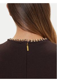 MICHAEL Michael Kors Sweter MF561CJ33D Brązowy Slim Fit. Kolor: brązowy. Materiał: wiskoza #5