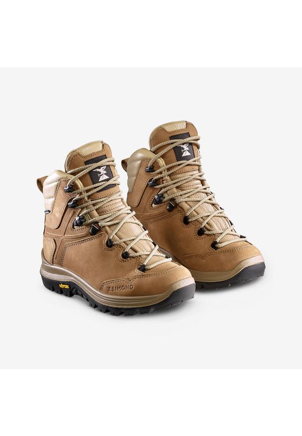SIMOND - Buty trekkingowe damskie MT500 Vibram skóra wodoodporne. Wysokość cholewki: przed kolano. Kolor: beżowy. Materiał: skóra. Szerokość cholewki: normalna. Sezon: lato