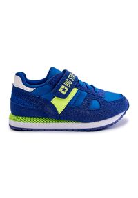 Big-Star - Dziecięce Buty Sportowe Big Star KK374007 Niebieskie. Okazja: na uczelnię. Zapięcie: rzepy. Kolor: niebieski. Materiał: materiał, zamsz, skóra #1