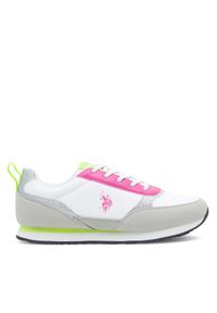 U.S. Polo Assn. Sneakersy NOBIK013 Białe złoto. Kolor: złoty, biały, wielokolorowy. Materiał: materiał