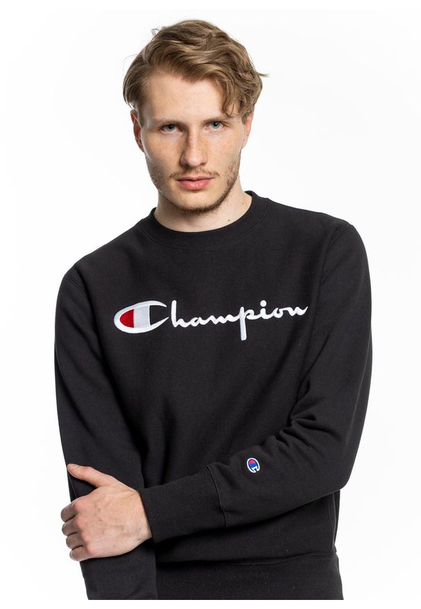 Bluza męska Champion Premium Reverse Weave Fleece Sweatshirt (215160-KK001). Kolor: czarny. Materiał: materiał. Styl: elegancki, sportowy