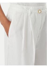 TOMMY HILFIGER - Tommy Hilfiger Spodnie materiałowe WW0WW48884 Biały Wide Leg. Kolor: biały. Materiał: bawełna #2