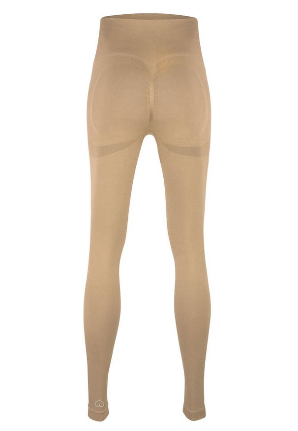 BESHAPED - Legginsy Modelujące - Power Up! Bezszwowe. Kolor: beżowy. Materiał: nylon. Sport: fitness