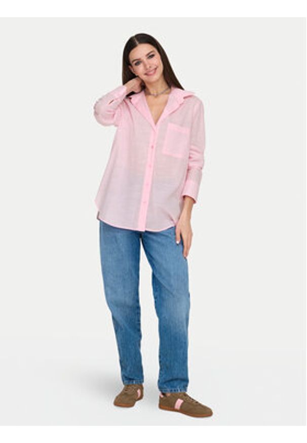 only - ONLY Koszula Salina 15335255 Różowy Regular Fit. Kolor: różowy. Materiał: bawełna