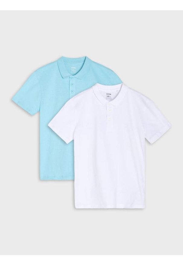Sinsay - Koszulki polo w stylu basic 2 pack - błękitny. Typ kołnierza: polo. Kolor: niebieski