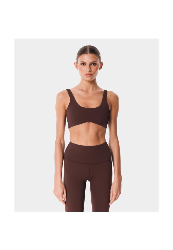 Biustonosz sportowy z regulacją Carpatree Balletcore. Kolor: czarny, brązowy. Sport: fitness