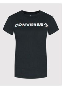 Converse T-Shirt Icon Play Floral 10023946-A01 Czarny Standard Fit. Kolor: czarny. Materiał: bawełna #4