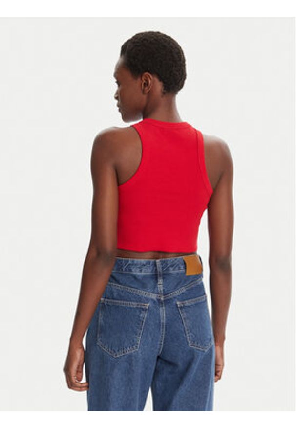 Hugo - HUGO Top Baby 50511450 Bordowy Slim Fit. Kolor: czerwony. Materiał: bawełna