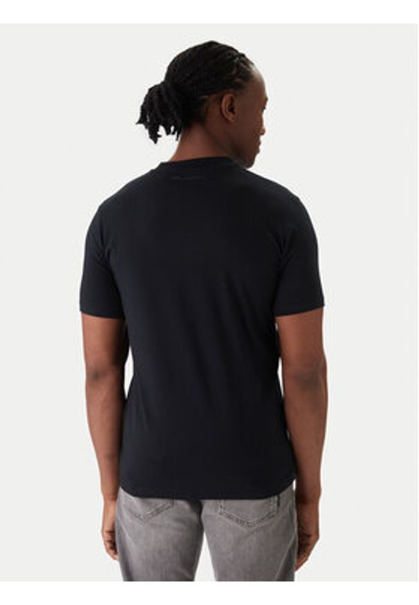 Karl Lagerfeld - KARL LAGERFELD T-Shirt 755710 561224 Granatowy Regular Fit. Typ kołnierza: dekolt w karo. Kolor: niebieski. Materiał: bawełna
