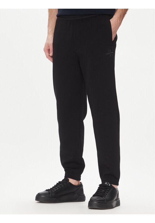 Armani Exchange Spodnie dresowe XM000516 AF13047 MC105 Czarny Regular Fit. Kolor: czarny. Materiał: bawełna