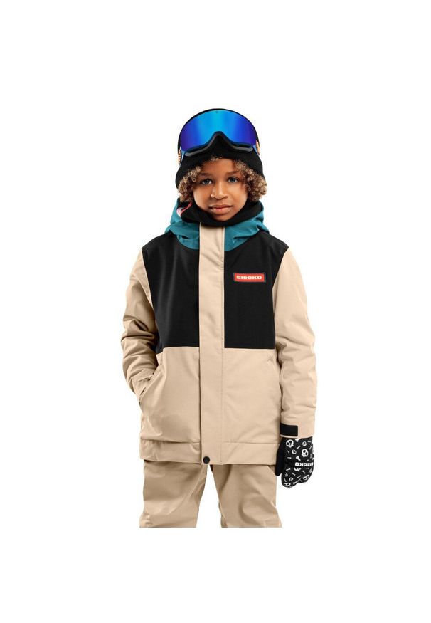 SIROKO - Kurtka snowboardowa dziecięca Vista. Kolor: beżowy, wielokolorowy, czarny. Sport: snowboard