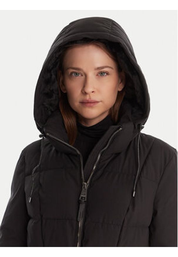 DKNY Płaszcz zimowy DLEMPP55 Czarny Regular Fit. Kolor: czarny. Materiał: syntetyk. Sezon: zima