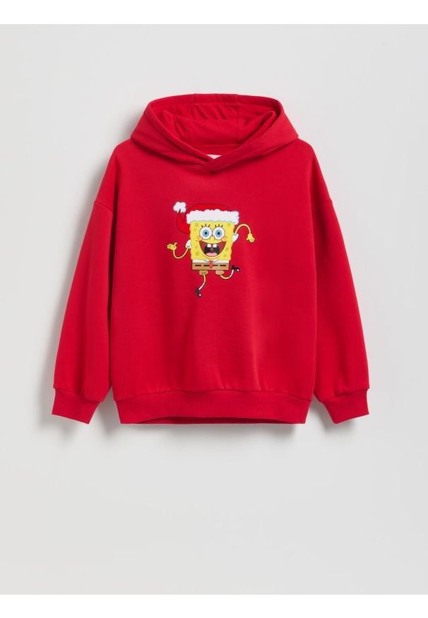 Reserved - Bawełniana bluza SpongeBob - czerwony. Kolor: czerwony. Materiał: bawełna