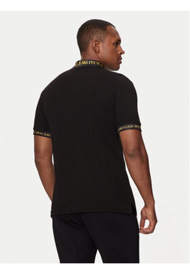 Versace Jeans Couture Polo 76GAGT00 Czarny Regular Fit. Typ kołnierza: polo. Kolor: czarny. Materiał: bawełna