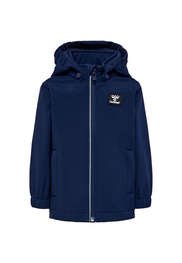 Kurtka przeciwdeszczowa z kapturem dla dziewczynki Hummel Mars Tex Mini Softshel. Typ kołnierza: kaptur. Kolor: niebieski