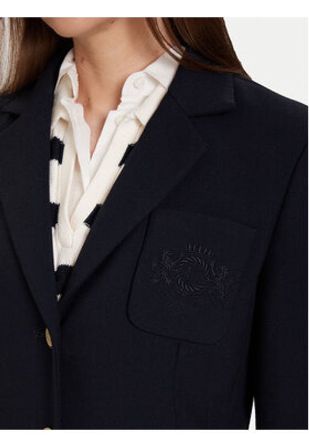 TOMMY HILFIGER - Tommy Hilfiger Marynarka WW0WW46660 Granatowy Slim Fit. Kolor: niebieski. Materiał: syntetyk