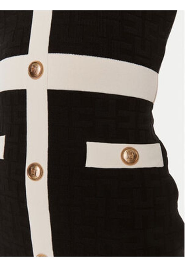 Elisabetta Franchi Sukienka koktajlowa AM-81B-42E3-V450 Czarny Slim Fit. Kolor: czarny. Materiał: wiskoza. Styl: wizytowy