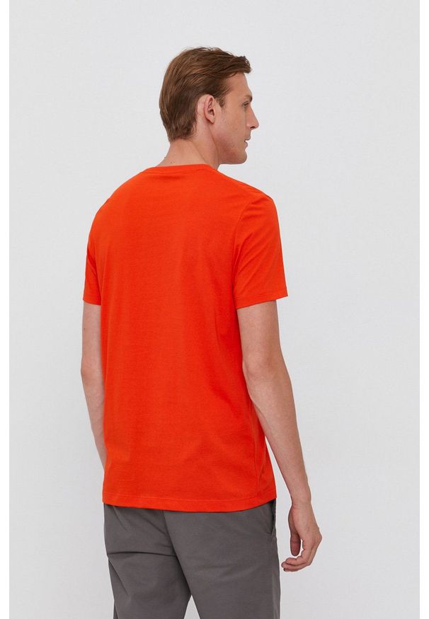 BOSS - Boss - T-shirt bawełniany. Okazja: na co dzień. Kolor: pomarańczowy. Materiał: bawełna. Wzór: gładki. Styl: casual