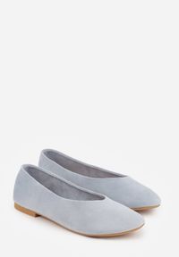 Born2be - Niebieskie Casualowe Balerinki z Imitacji Zamszu Zambra. Okazja: na co dzień. Kolor: niebieski. Materiał: zamsz. Wzór: kolorowy. Sezon: lato. Styl: casual #9