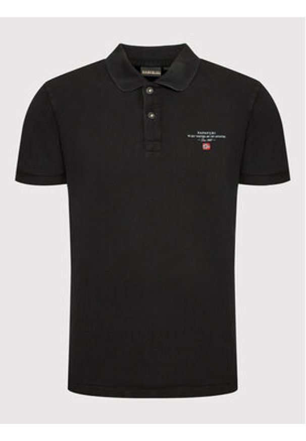 Napapijri Polo Elbas NP0A4GDL Czarny Regular Fit. Typ kołnierza: polo. Kolor: czarny. Materiał: bawełna