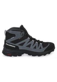 salomon - Buty trekkingowe damskie Salomon X Ward Leather Mid Gtx W. Wysokość cholewki: za kostkę. Zapięcie: sznurówki. Kolor: czarny, szary, wielokolorowy. Materiał: materiał. Szerokość cholewki: normalna. Styl: sportowy