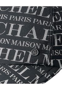 MAISON MICHEL PARIS - Czapka z daszkiem Tiger. Kolor: czarny. Materiał: lakier, bawełna. Wzór: aplikacja