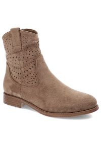 Brązowe Botki S.Barski Modne Obuwie Damskie W Stylu Boho. Okazja: na co dzień. Zapięcie: zamek. Kolor: brązowy. Materiał: materiał. Styl: boho