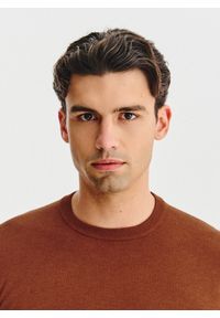 Pako Lorente - PAKO LORENTE – Rudy sweter męski. Okazja: na co dzień. Kolor: niebieski, brązowy. Materiał: nylon, wiskoza. Sezon: jesień. Styl: casual #2