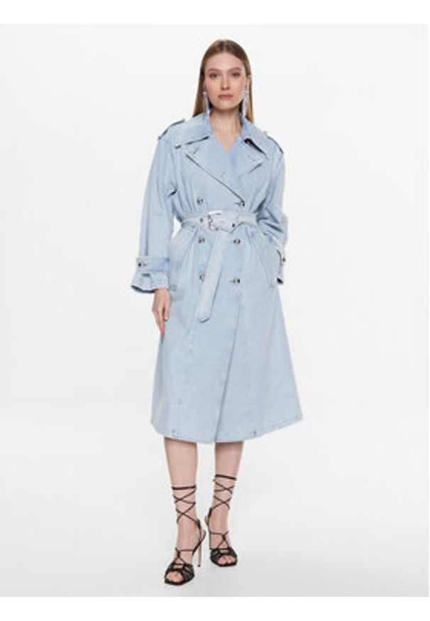 Pinko Trencz Partita 100586 A0MX Niebieski Regular Fit. Kolor: niebieski. Materiał: bawełna