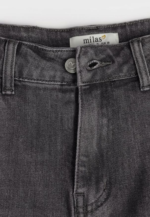 Renee - Szare Jeansy Mom Fit High Waist Ralineva. Stan: podwyższony. Kolor: szary. Styl: elegancki