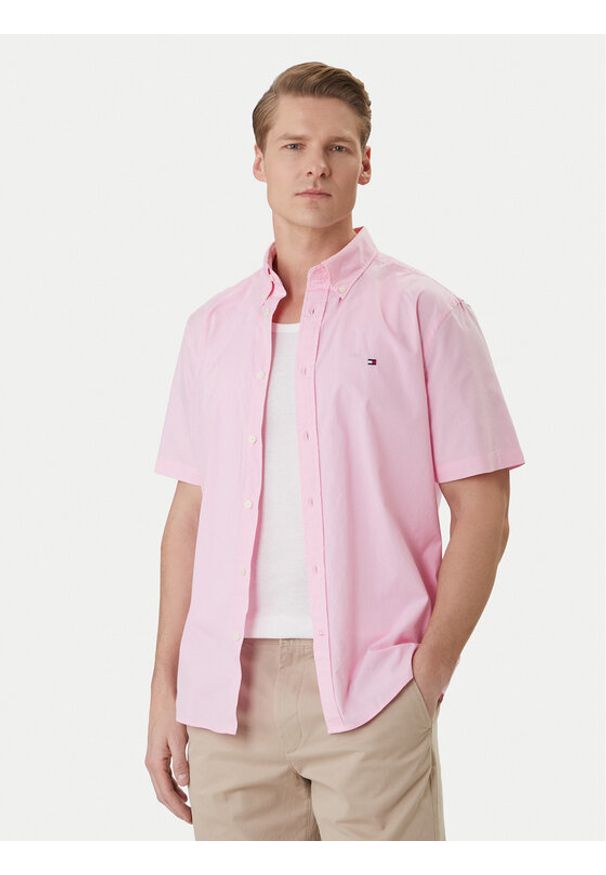 TOMMY HILFIGER - Tommy Hilfiger Koszula MW0MW42630 Różowy Regular Fit. Kolor: różowy. Materiał: bawełna