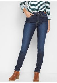 bonprix - Dżinsy Skinny, mid waist ze stretchem, Skinny. Kolor: niebieski