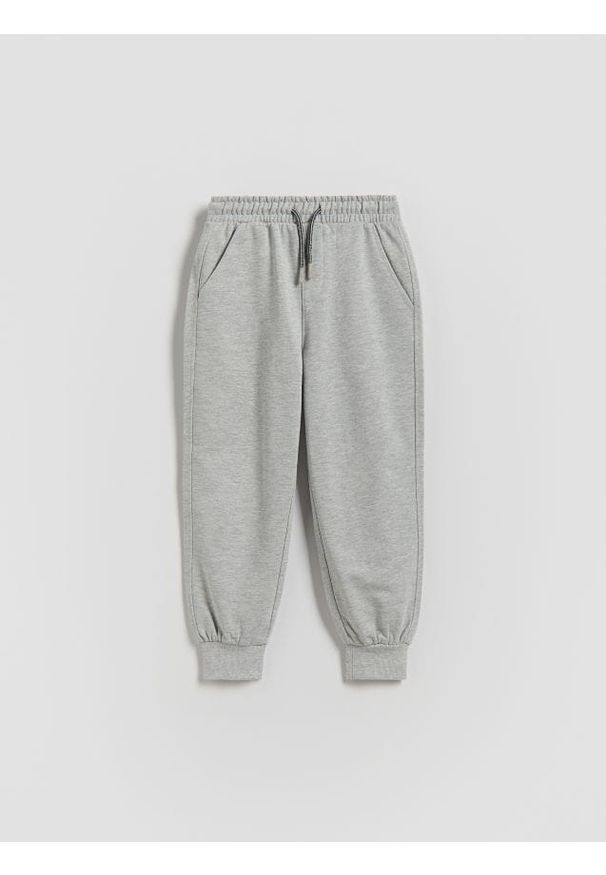 Reserved - Spodnie jogger - jasnoszary. Kolor: szary. Materiał: dzianina, bawełna